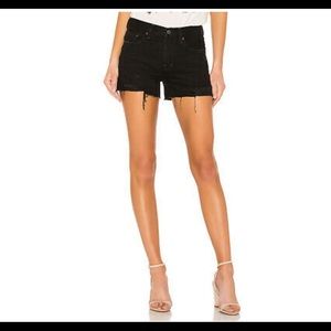 Free People Black Distressed Sofia Shorts